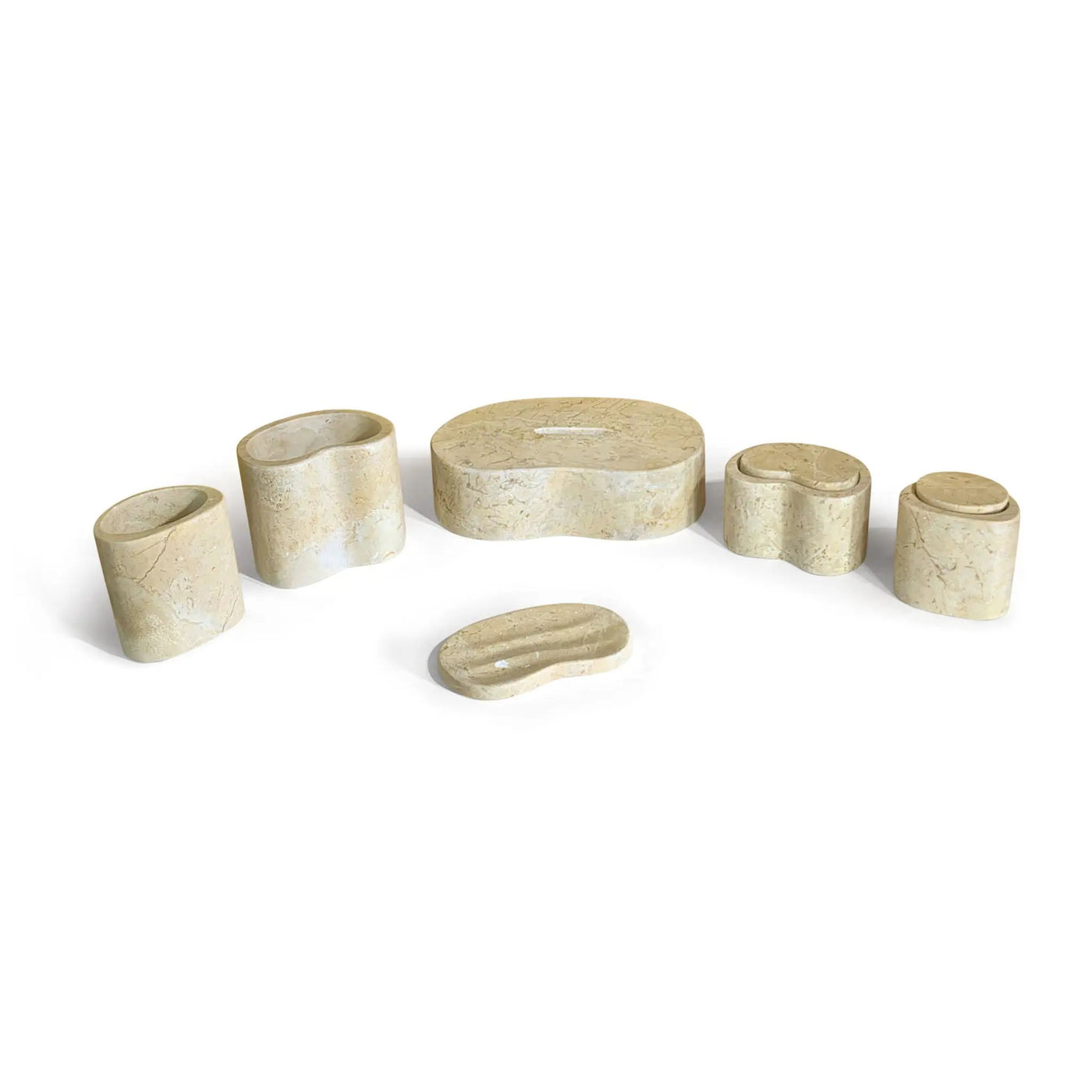 Elegant Natural Marble Bathroom Accessories Set by HouseOfZazla