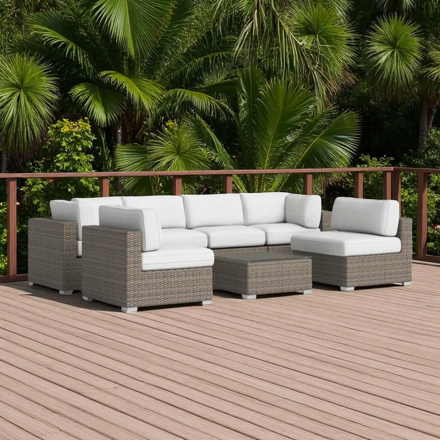 Seating Set With Cushions Handcrafted Wicker Design by Unique Piece Furniture