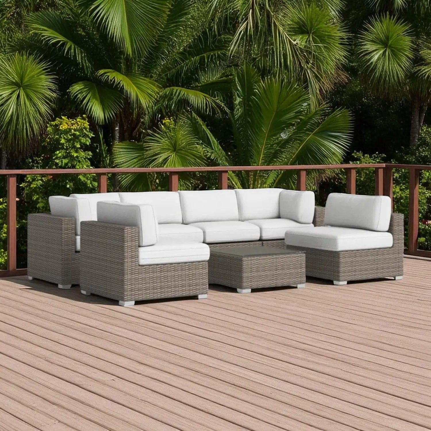Seating Set With Cushions Handcrafted Wicker Design by Unique Piece Furniture