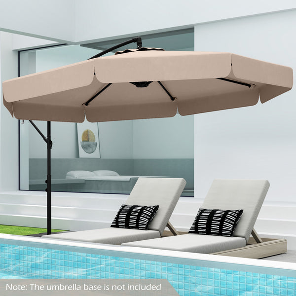 10 Feet Patio Cantilever Umbrella with Cover Tilt Adjustment and Ruffled Edge, photo 2 of 13
