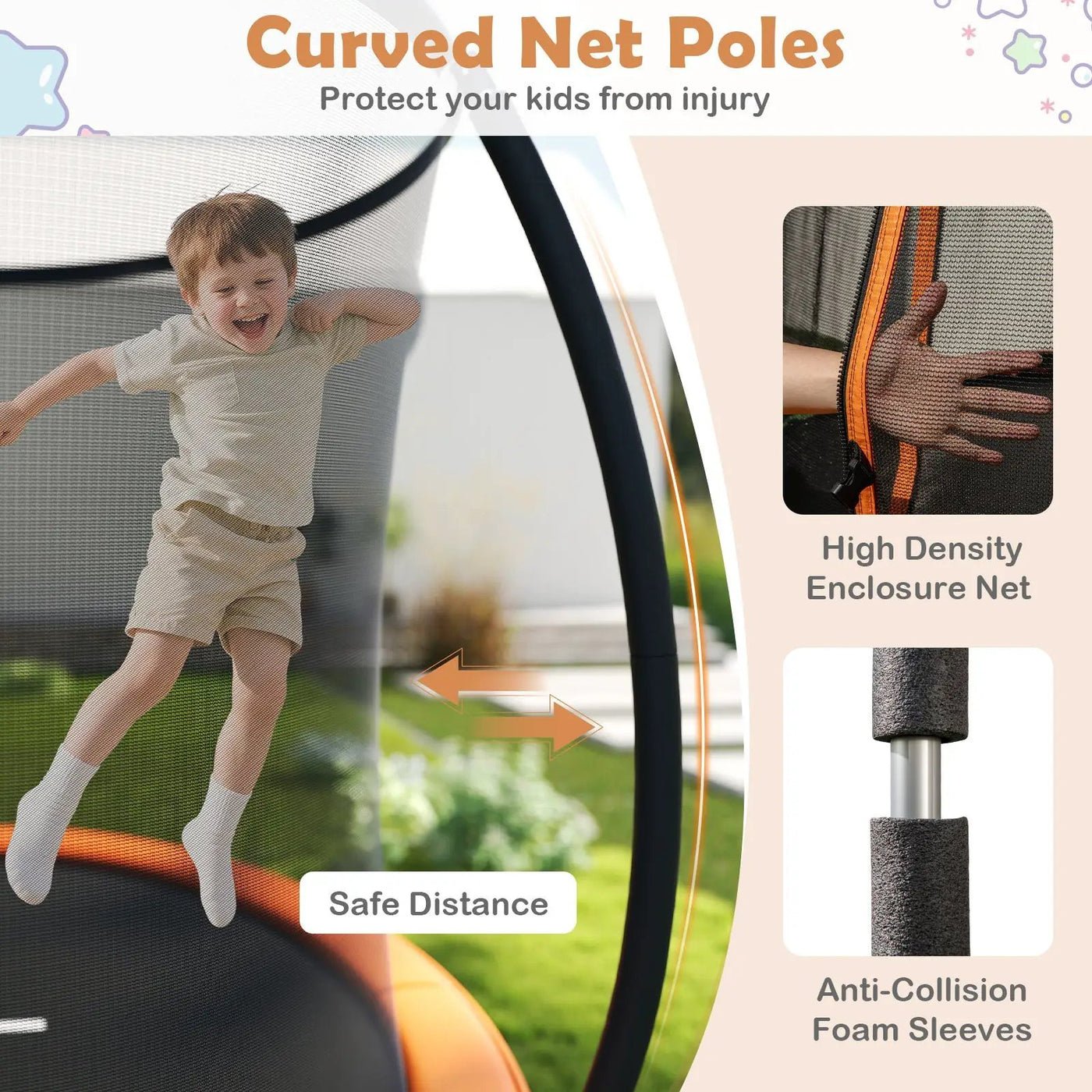 10FT Outdoor Trampoline Heavy-Duty Recreational Trampoline with Safety Enclosure Net by DirectDeals