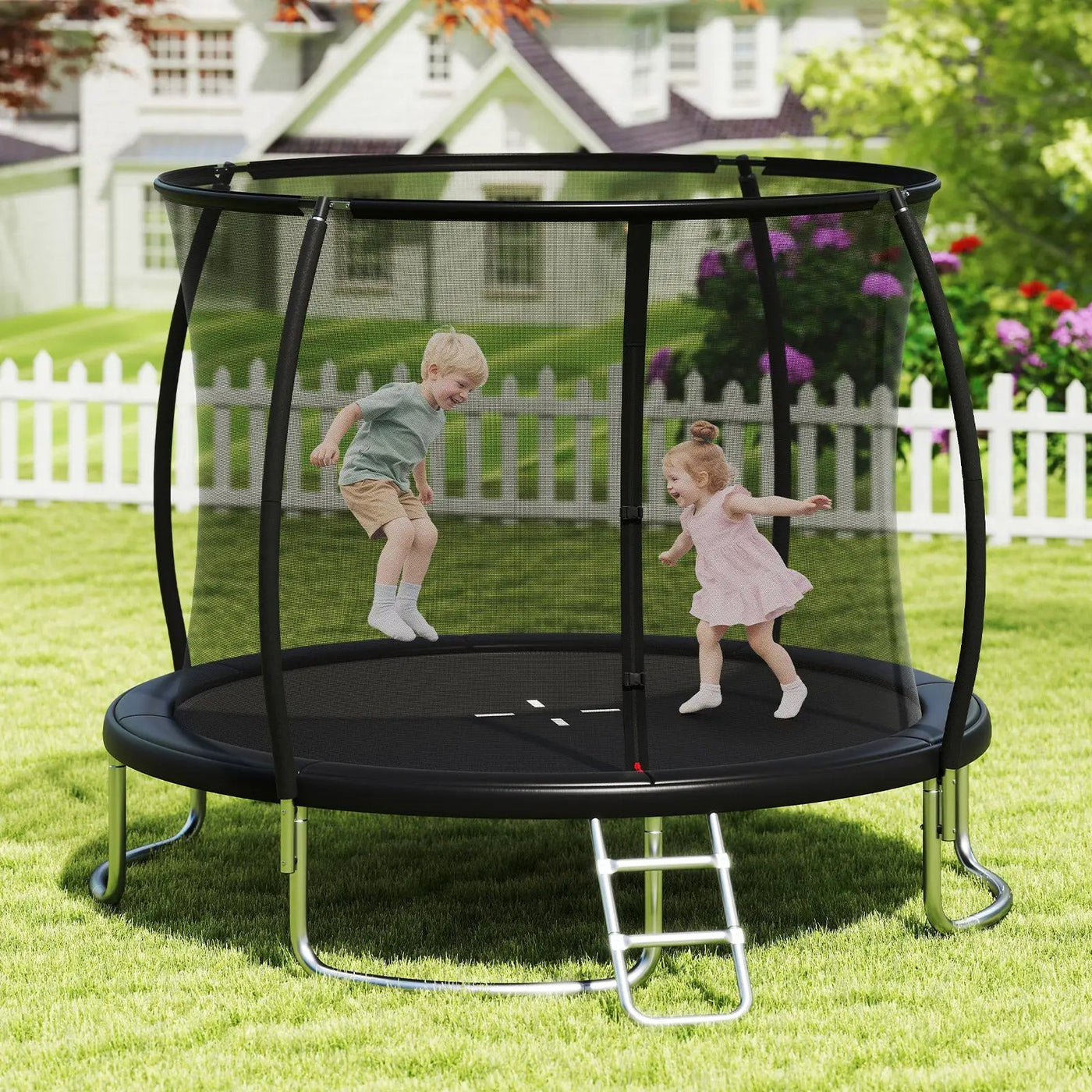 10FT Outdoor Trampoline Heavy-Duty Recreational Trampoline with Safety Enclosure Net by DirectDeals