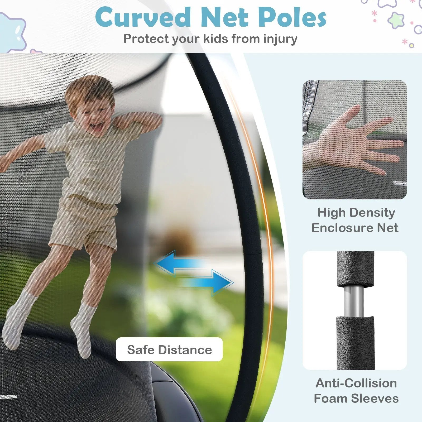 10FT Outdoor Trampoline Heavy-Duty Recreational Trampoline with Safety Enclosure Net by DirectDeals