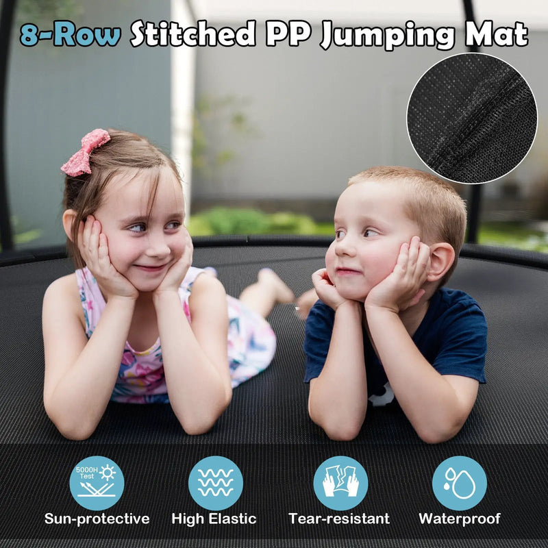 10FT Outdoor Trampoline Heavy-Duty Recreational Trampoline with Safety Enclosure Net by DirectDeals