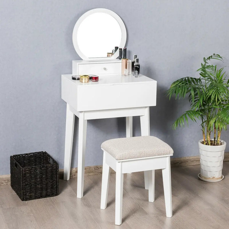 Makeup Dressing Wall Mounted Vanity Mirror with 2 Drawers by DirectDeals