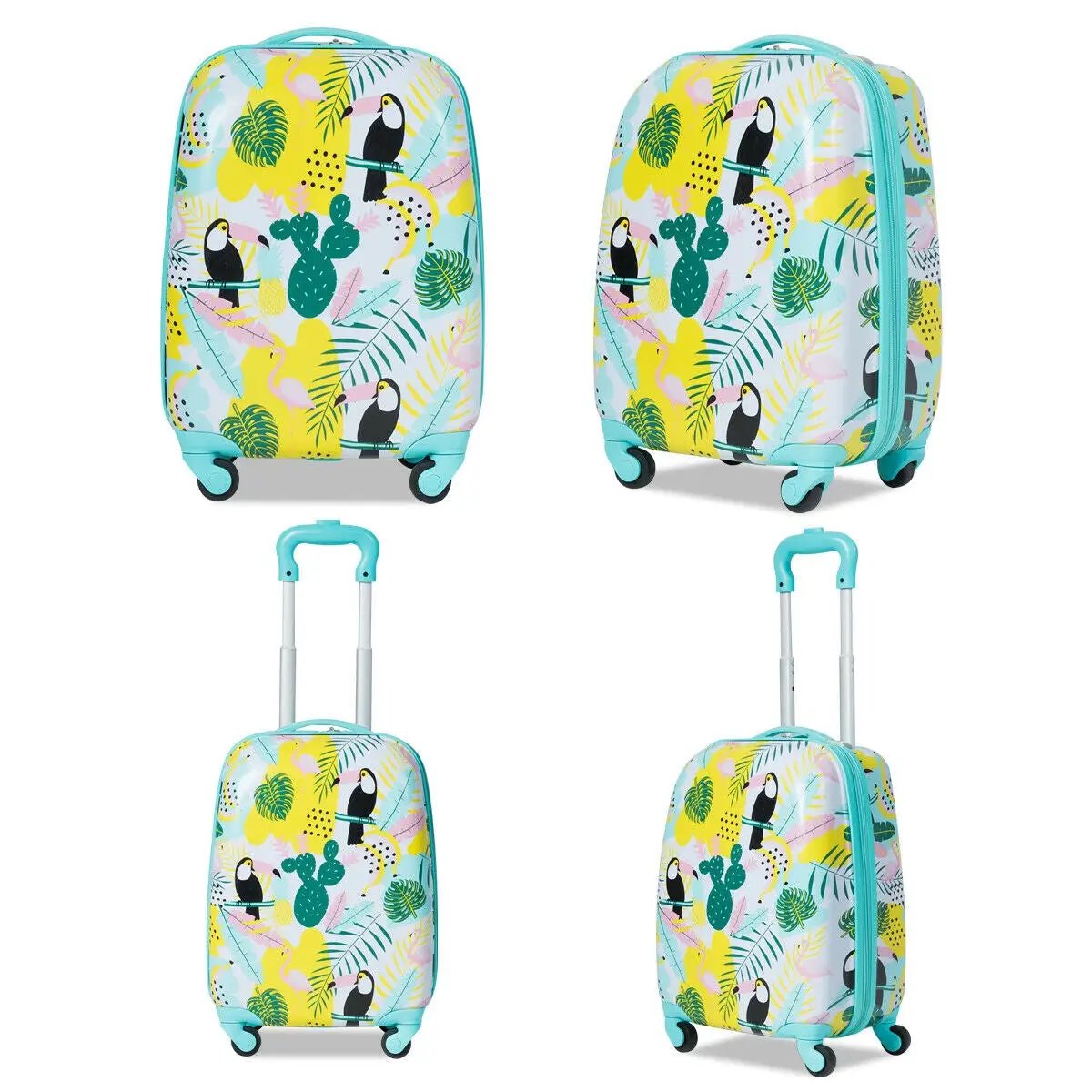 2 Pieces Kid's Luggage Set 12-inch Backpack and 16-inch Rolling Suitcase Travel by DirectDeals