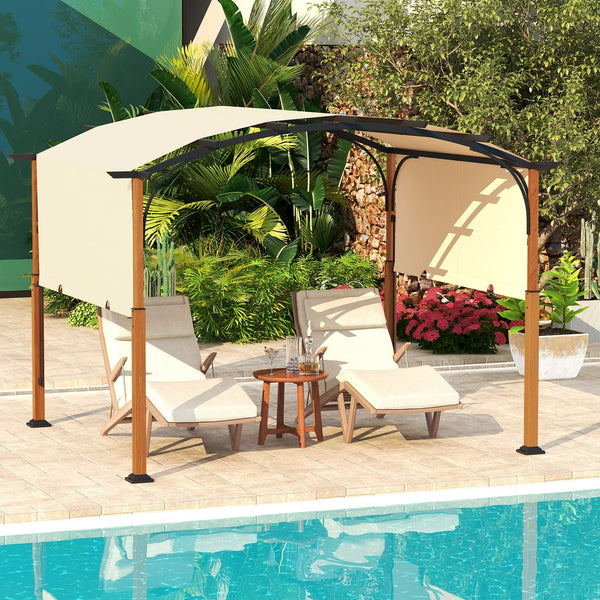 10 x 12 FT Outdoor Retractable Pergola with Retractable Canopy for Patio, photo 2 of 17