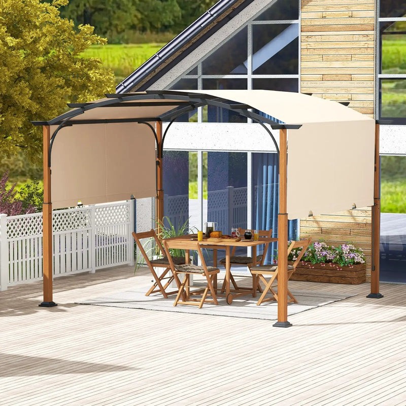 10 x 12 FT Outdoor Retractable Pergola with Retractable Canopy for Patio by DirectDeals