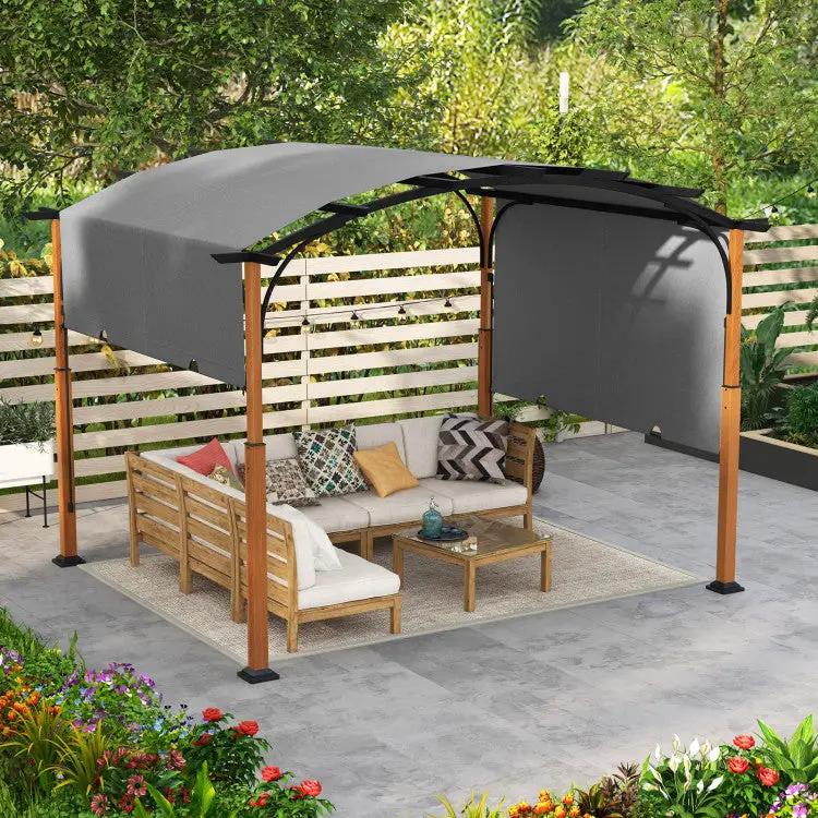 10 x 12 FT Outdoor Retractable Pergola with Retractable Canopy for Patio by DirectDeals