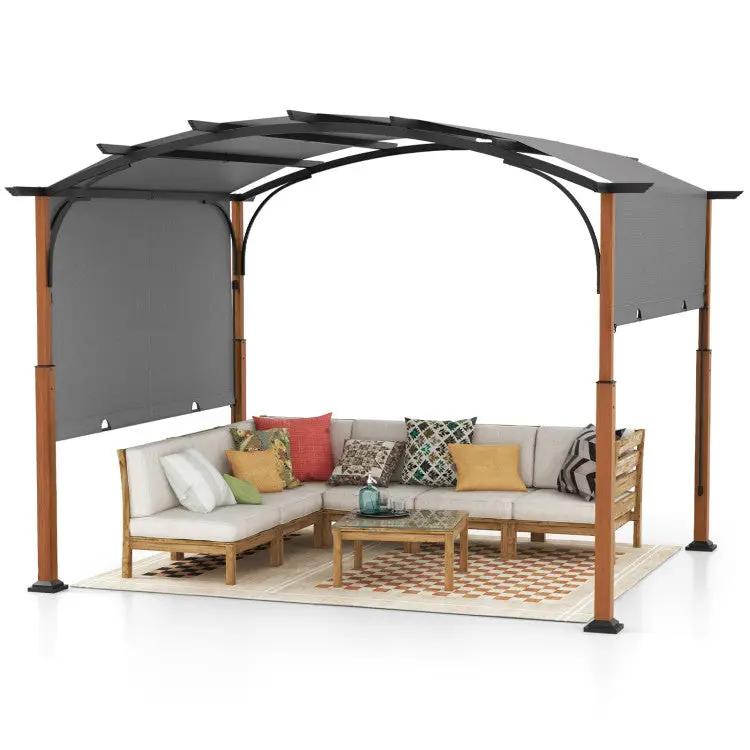 10 x 12 FT Outdoor Retractable Pergola with Retractable Canopy for Patio by DirectDeals