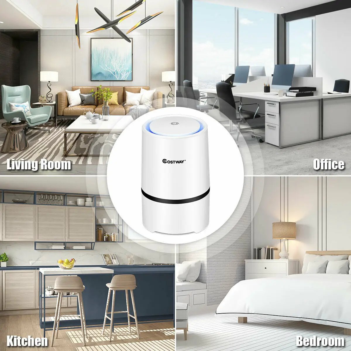 Mini Ionic 3-in-1 Composite HEPA Air Purifier by DirectDeals