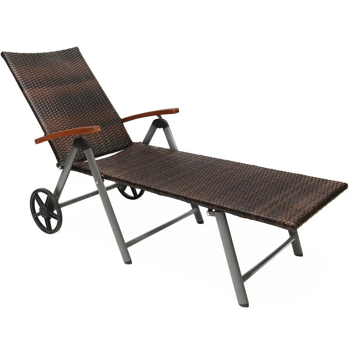 Outdoor Chaise Lounge Chair Rattan Lounger Recliner Chair by DirectDeals