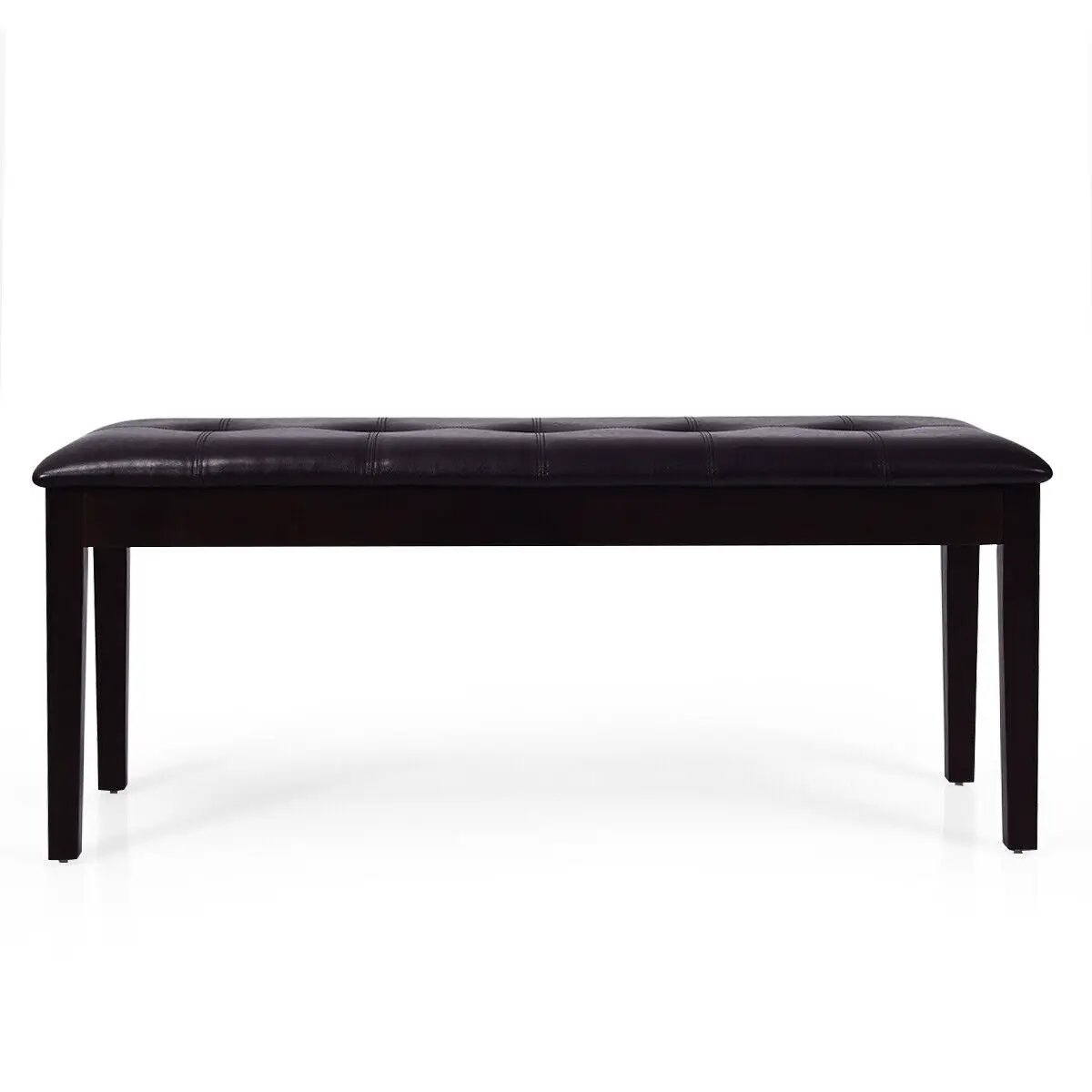 Upholstered Dining Room PU Bench Solid Wood Button Tufted by DirectDeals