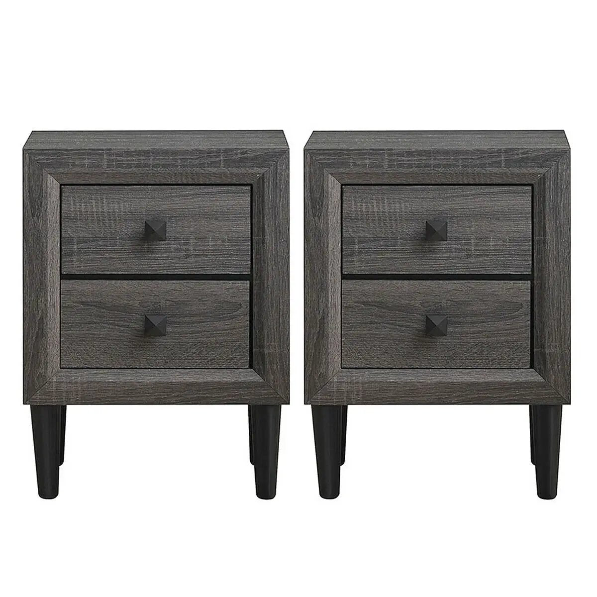 2PCS Nightstand W/2 Drawer Multipurpose by DirectDeals