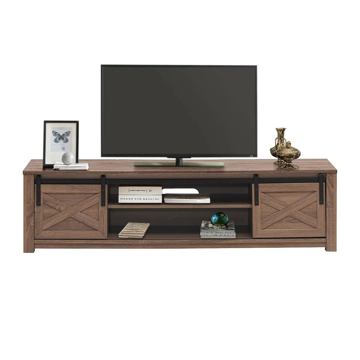 65 Inch Flat Sliding Barn Door TV Stand by DirectDeals