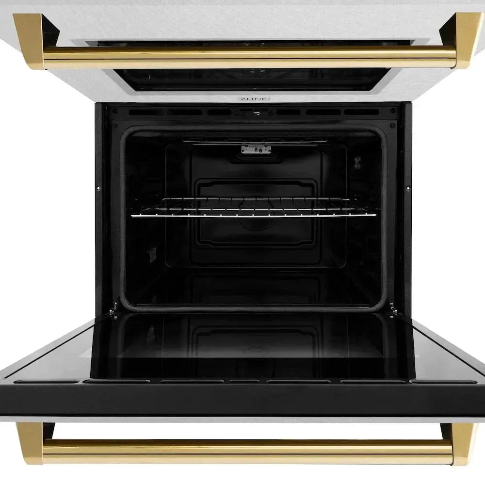 ZLINE 30"Professional True Convection Double Wall Oven, Air Fry, Self Clean, DuraSnow® Gold WADSZ-30-G by Farmhouse Kitchen and Bath