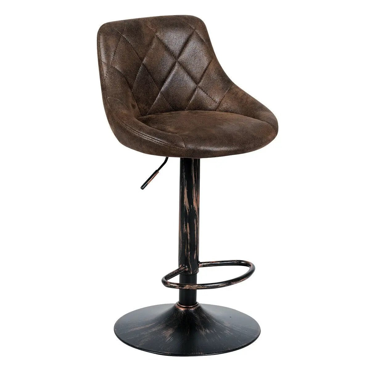 Set of 2 Adjustable Bar Stools with Backrest and Footrest by DirectDeals