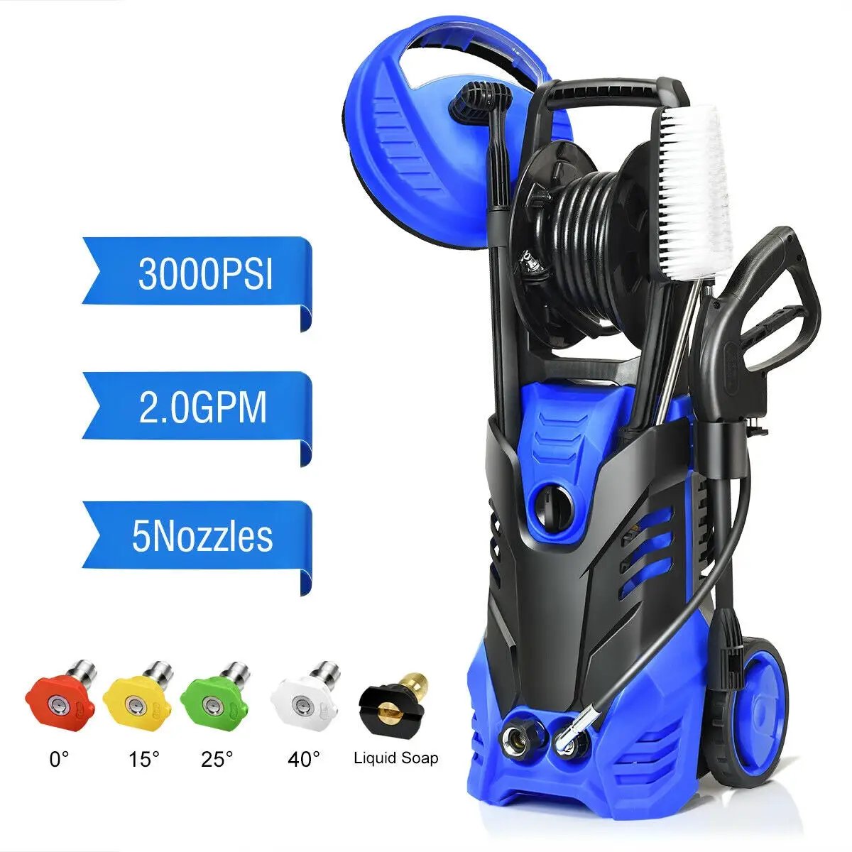 3000 PSI Electric High Pressure Washer With Patio Cleaner by DirectDeals