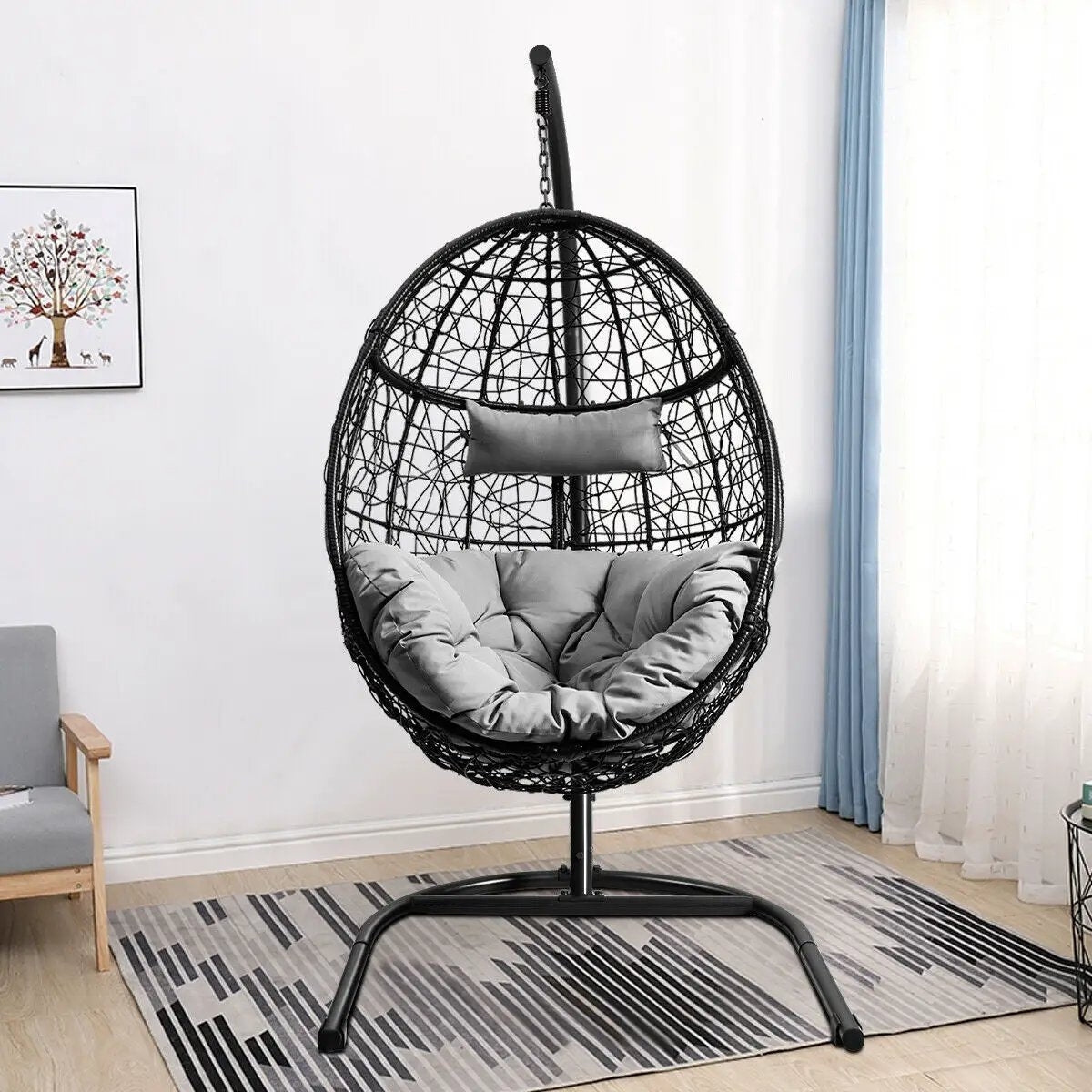 Hanging Cushioned Hammock Chair with Stand by DirectDeals