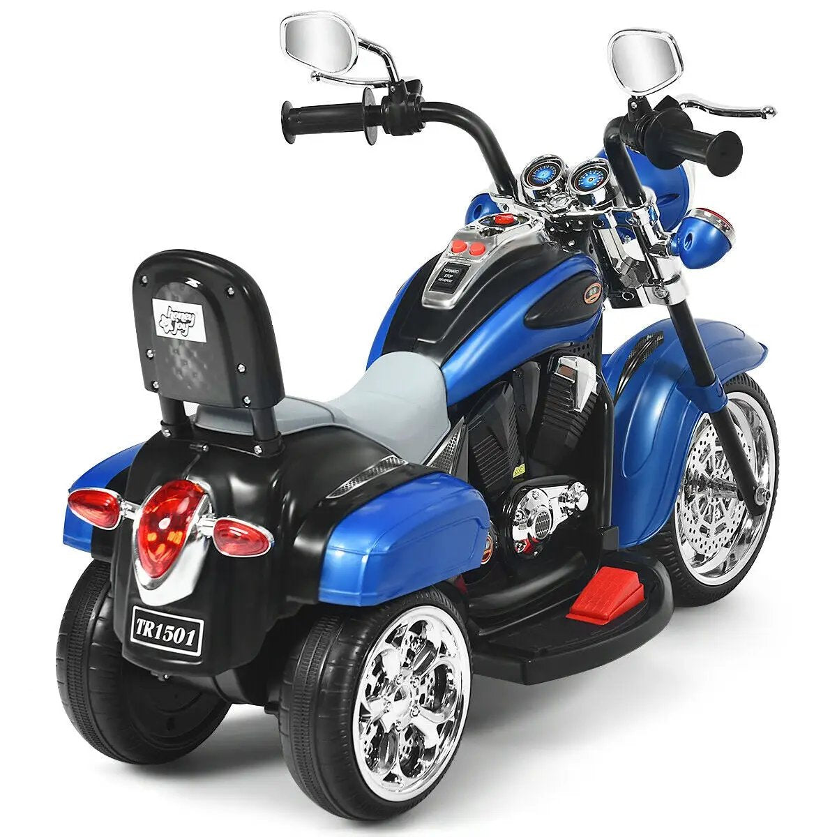 6V Powered Toddler 3-Wheel Motorbike Ride On Toy with Horn and Headlight-Black and White by DirectDeals