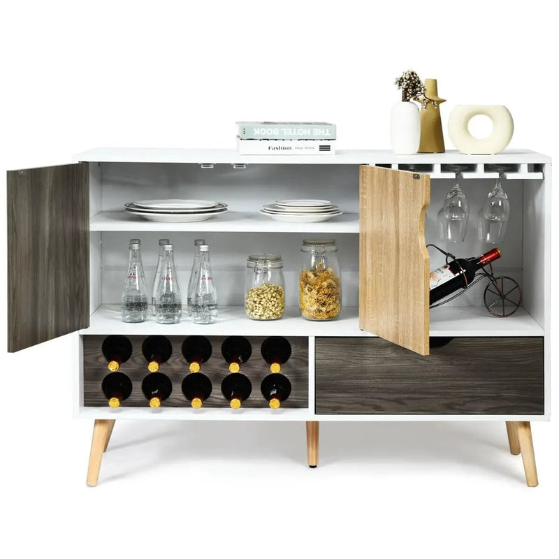 Mid-Century Buffet Sideboard Wooden Storage Cabinet by DirectDeals