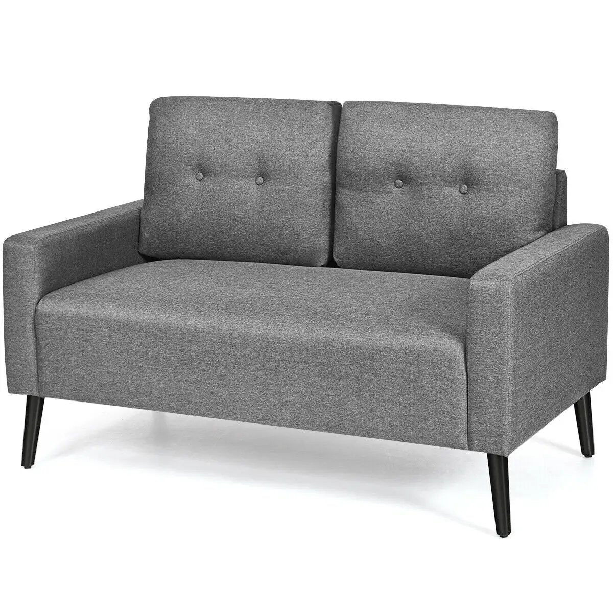 55 Inch Modern Loveseat Sofa with Cloth Cushion-Gray by DirectDeals