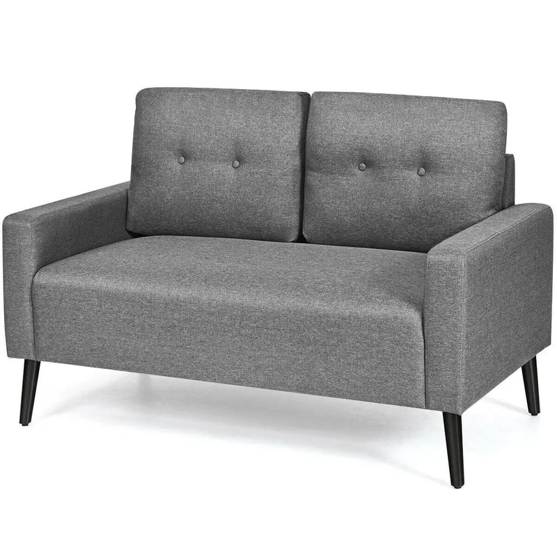 55 Inch Modern Loveseat Sofa with Cloth Cushion-Gray by DirectDeals