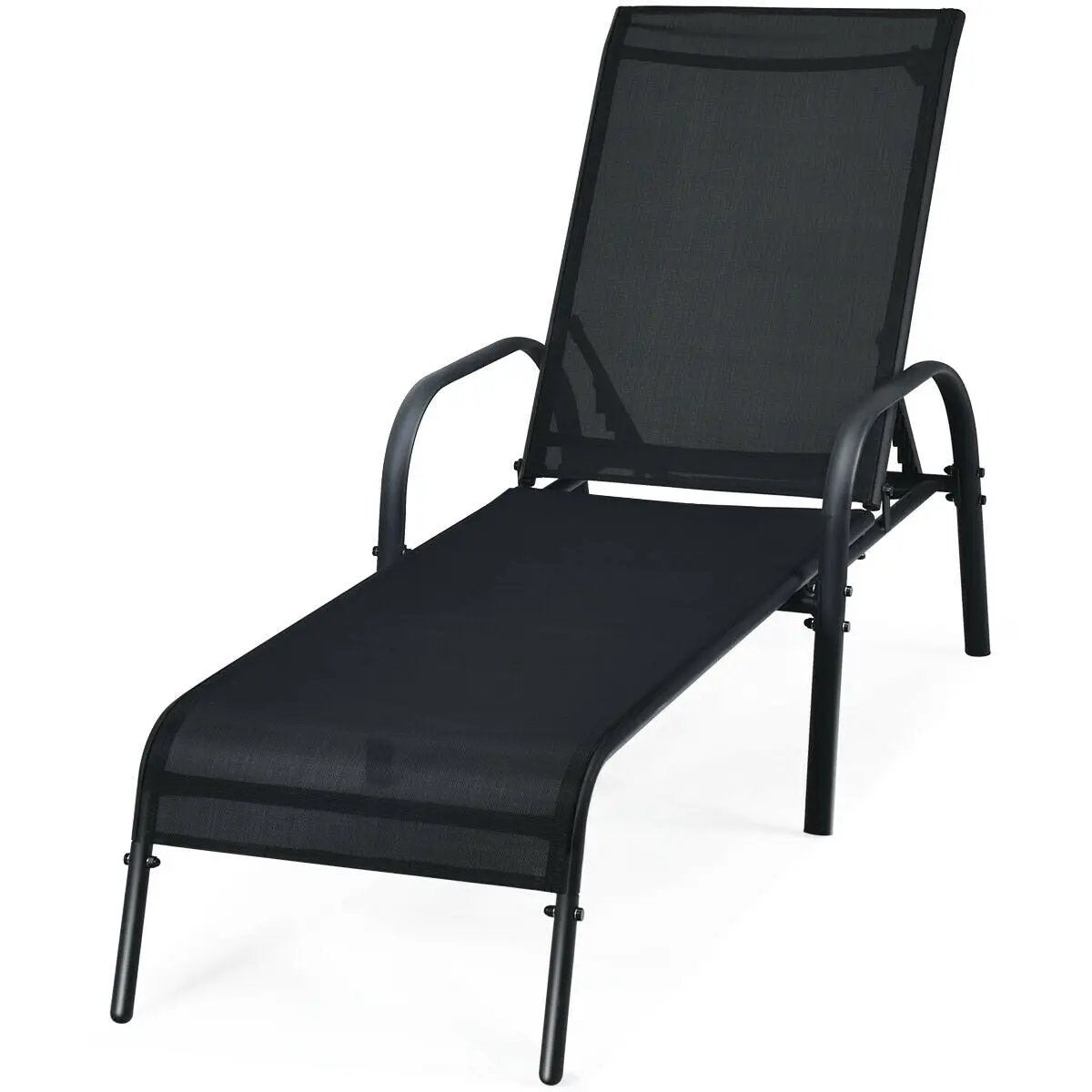 Adjustable Patio Chaise Folding Lounge Chair with Backrest by DirectDeals