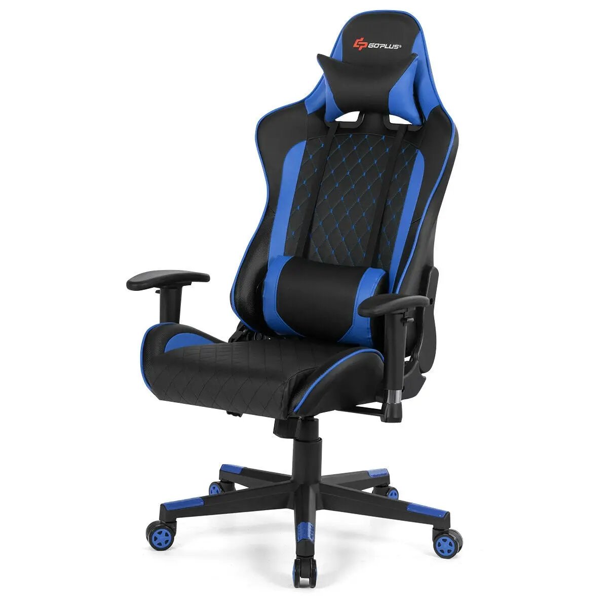 Massage Gaming Chair with Lumbar Support and Headrest by DirectDeals