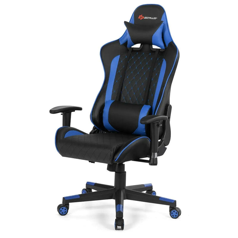 Massage Gaming Chair with Lumbar Support and Headrest by DirectDeals