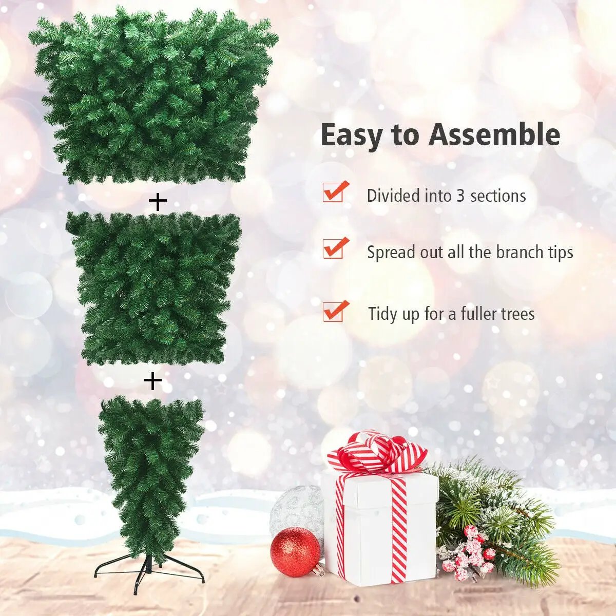 7 Feet Unlit Upside Down Artificial Christmas Tree by DirectDeals