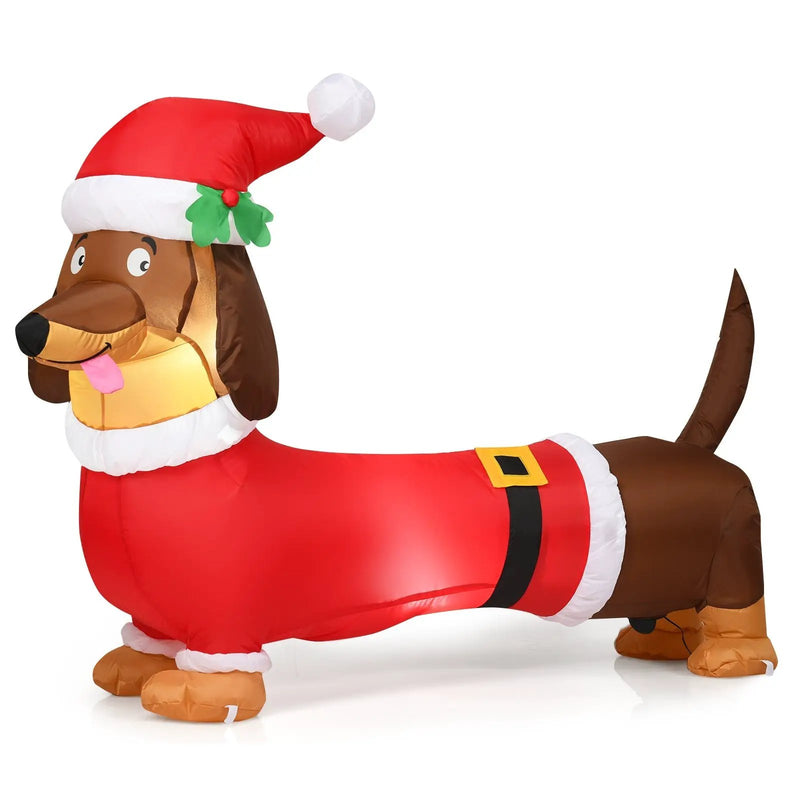 5 Feet Inflatable Christmas Dog with LED Lights by DirectDeals