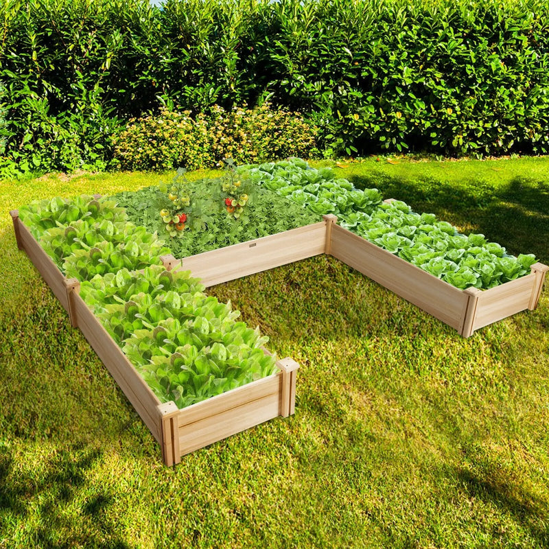 U-Shaped Wooden Garden Raised Bed for Backyard and Patio by DirectDeals