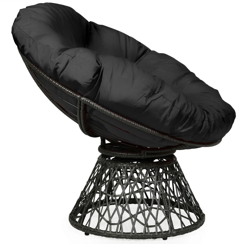 Rattan Papasan Chair Ergonomic 360-degree Swivel Soft Cushion Garden by DirectDeals