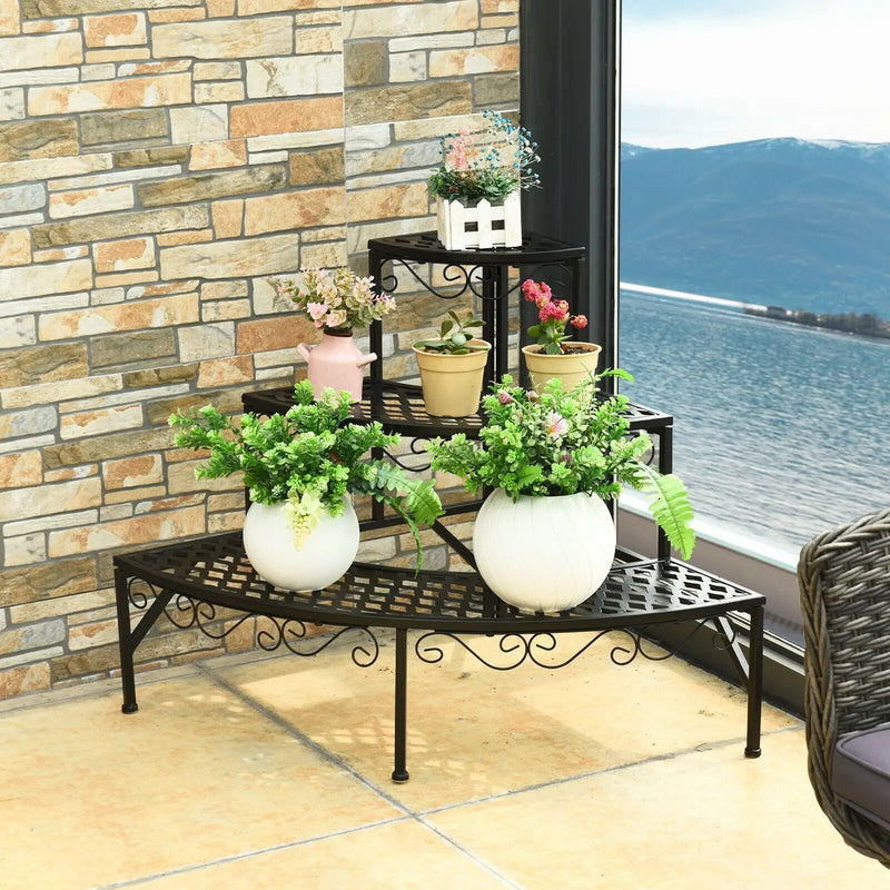 3 Tier Metal Corner Plant Display Rack by DirectDeals