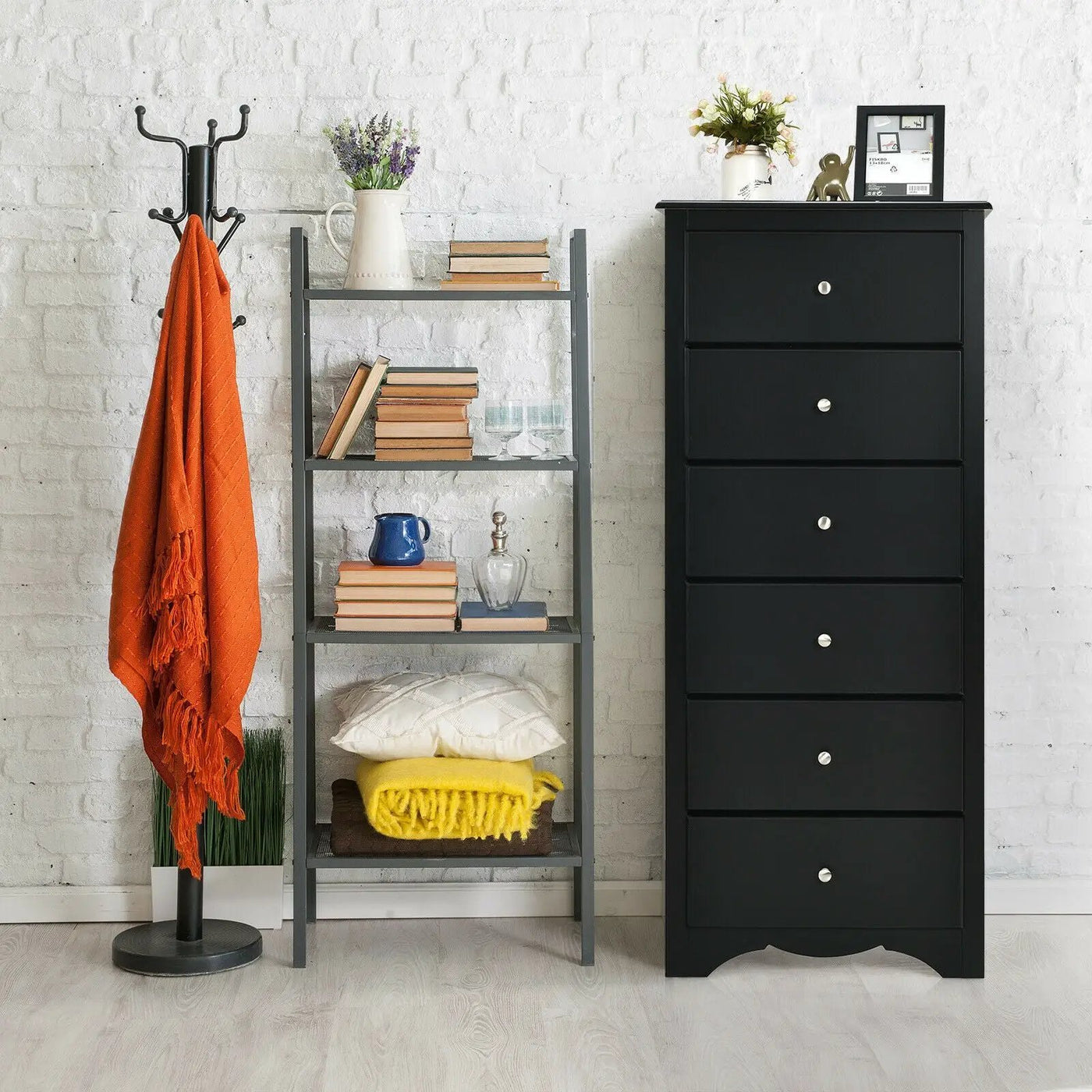 6 Drawers Chest Dresser Clothes Storage Bedroom Furniture Cabinet by DirectDeals