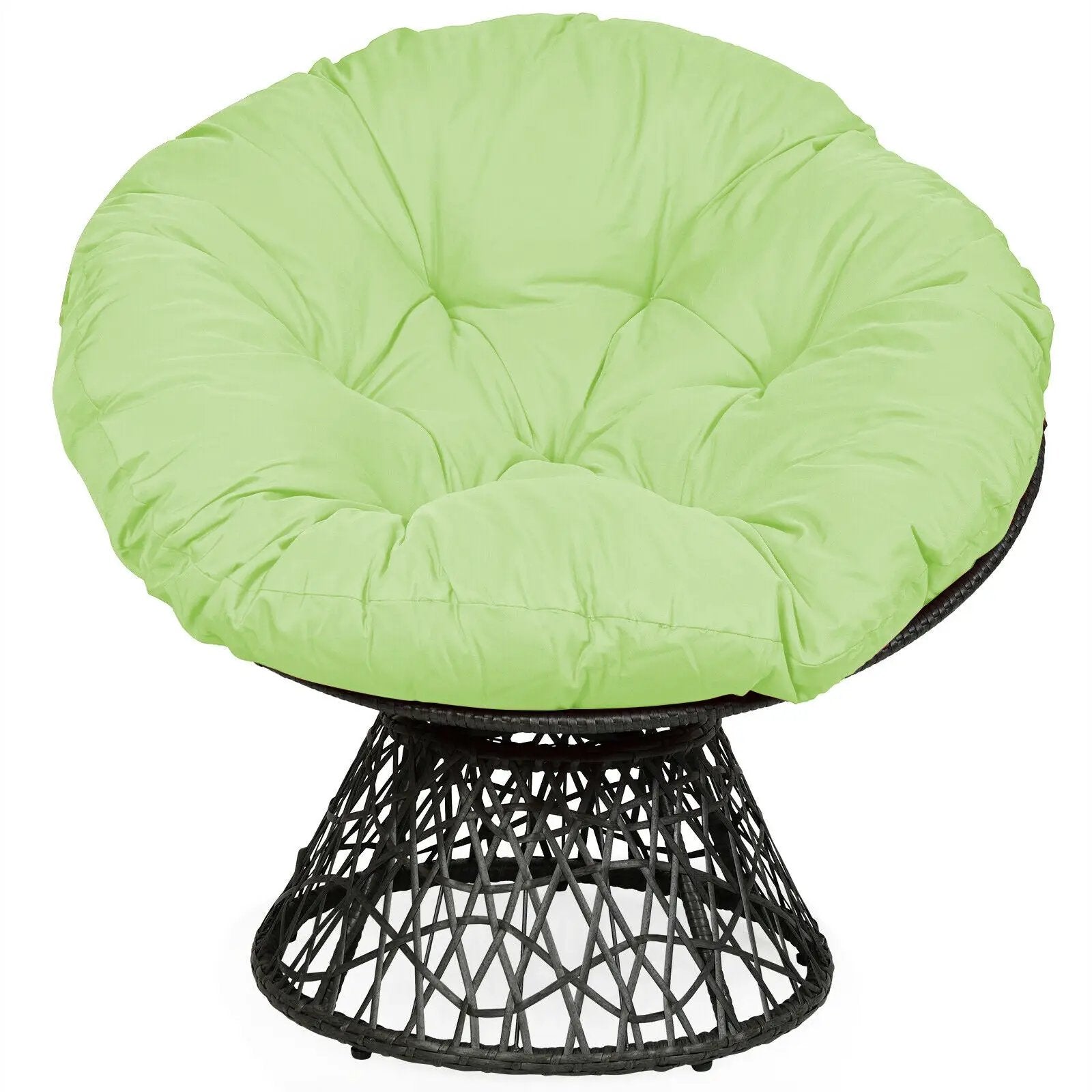 Rattan Papasan Chair Ergonomic 360-degree Swivel Soft Cushion Garden by DirectDeals