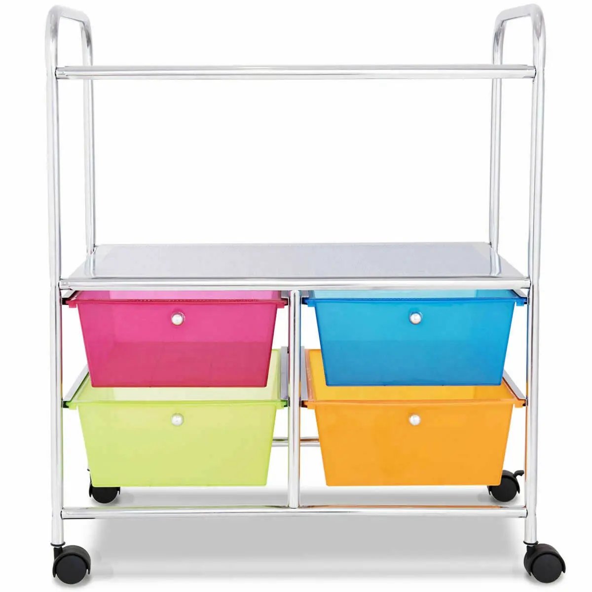 Mobile 4 Drawers Shelves Rolling Storage Cart Rack by DirectDeals