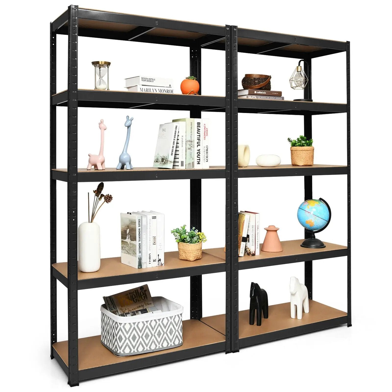 2 Pcs Storage Shelves Garage Shelving Units Tool Utility Shelves by DirectDeals