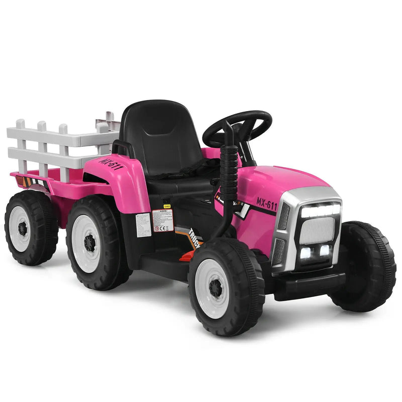 12V Ride on Tractor with 3-Gear-Shift Ground Loader for Kids 3+ Years Old by DirectDeals