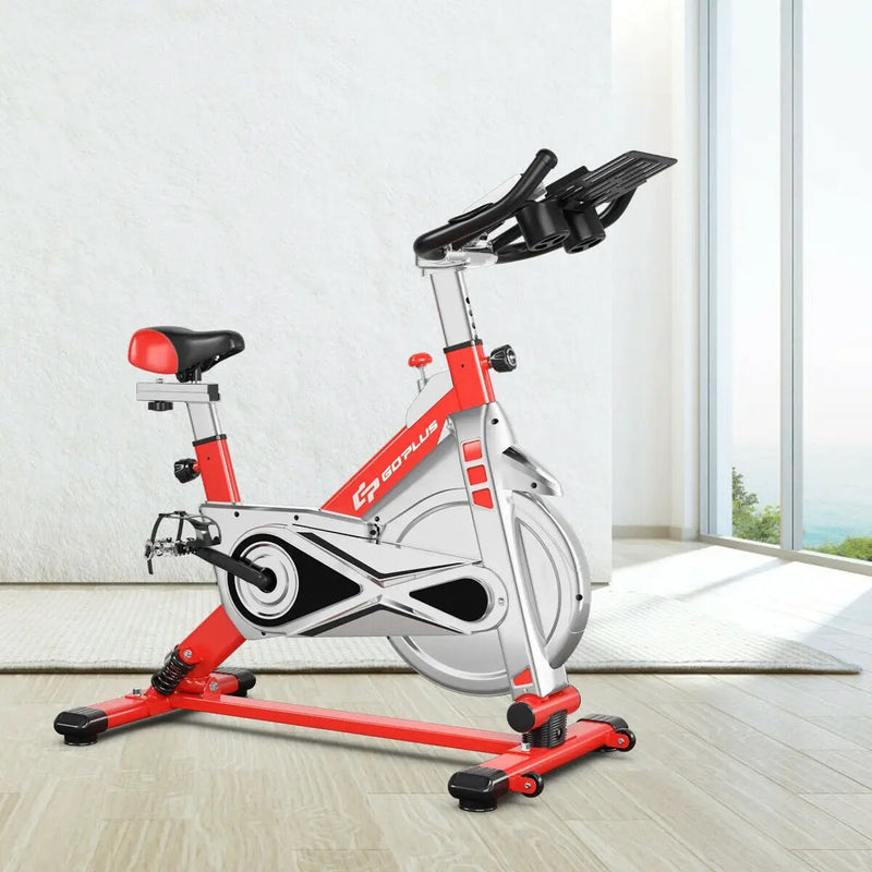 Stationary Silent Belt Adjustable Exercise Bike with Phone Holder and Electronic Display by DirectDeals