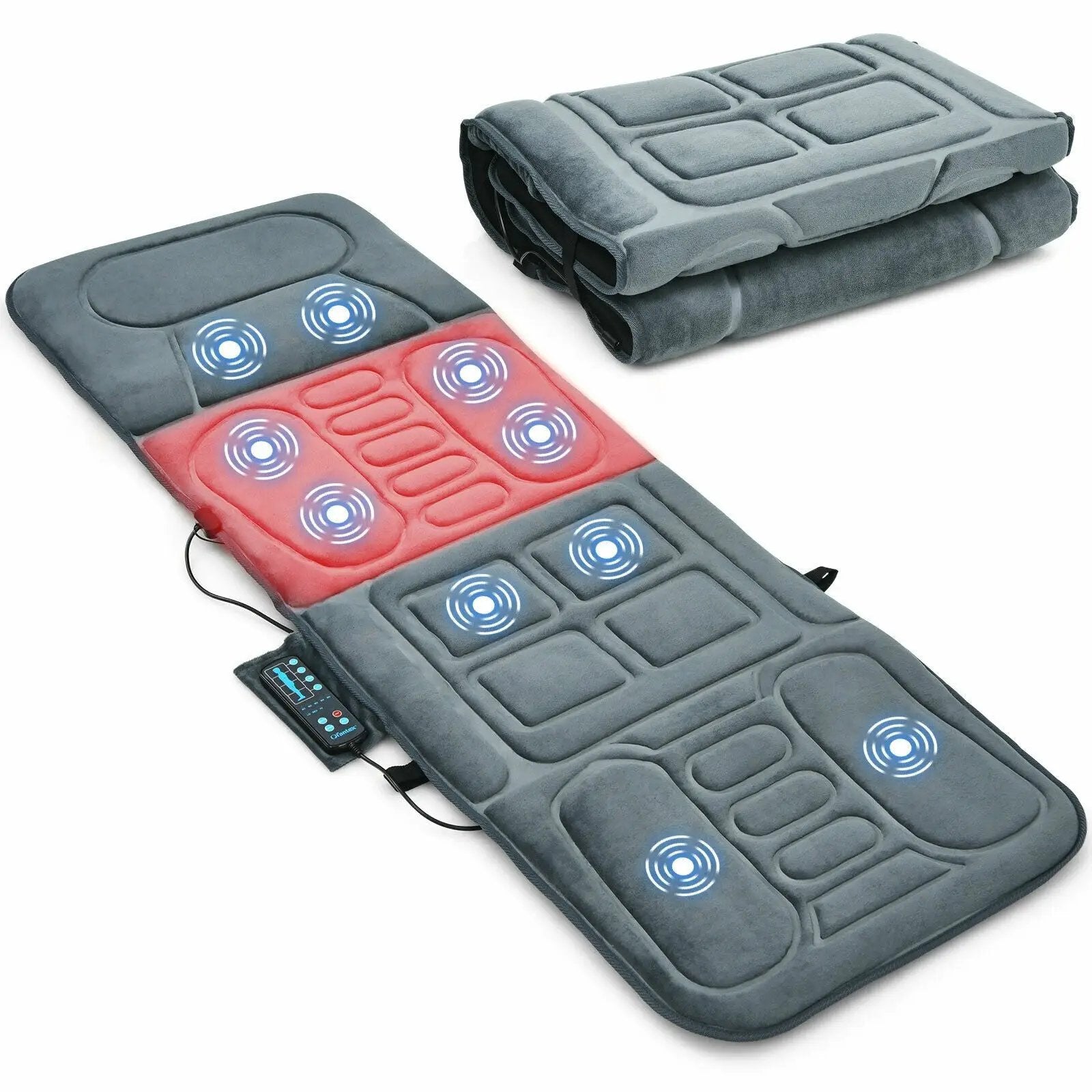Foldable Massage Mat with Heat and 10 Vibration Motors by DirectDeals