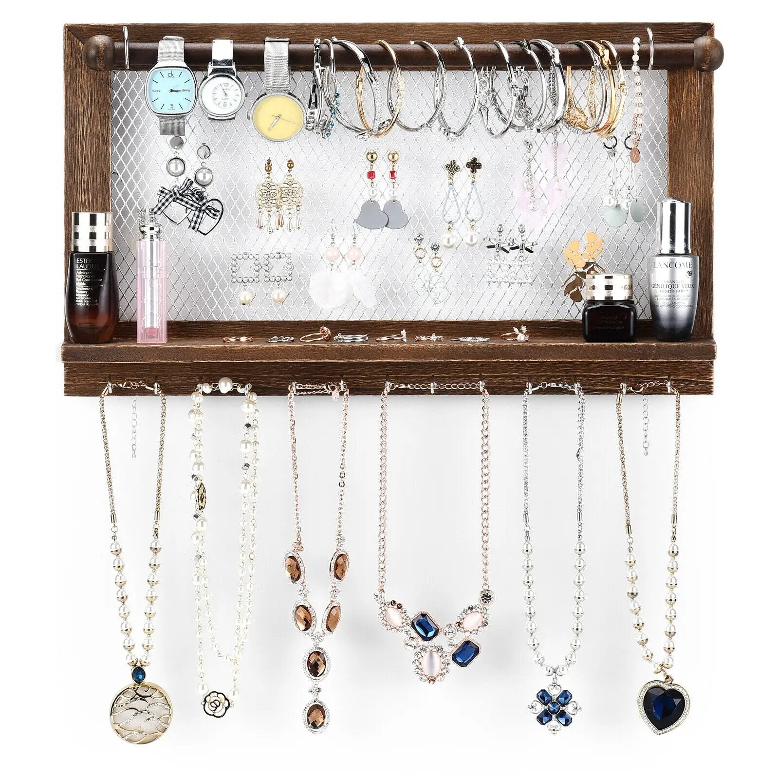 Wall Mounted Jewelry Rack with Removable Bracelet Rod by DirectDeals