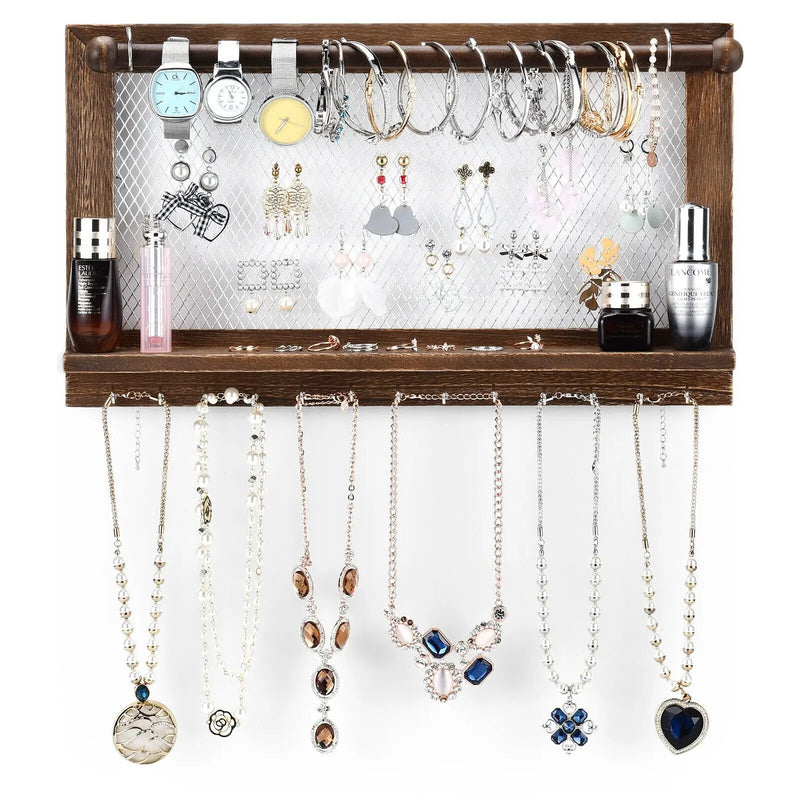 Wall Mounted Jewelry Rack with Removable Bracelet Rod by DirectDeals