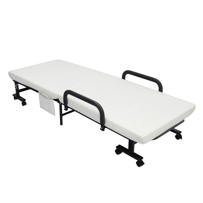 Adjustable Folding Guest Bed Frame with Mattress and Wheels by DirectDeals