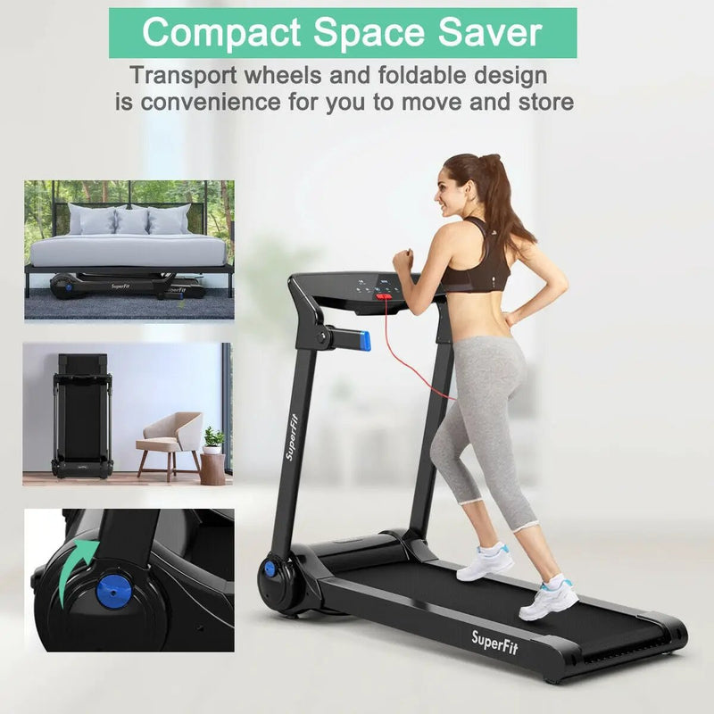 3HP Electric Folding Treadmill with Bluetooth Speaker by DirectDeals