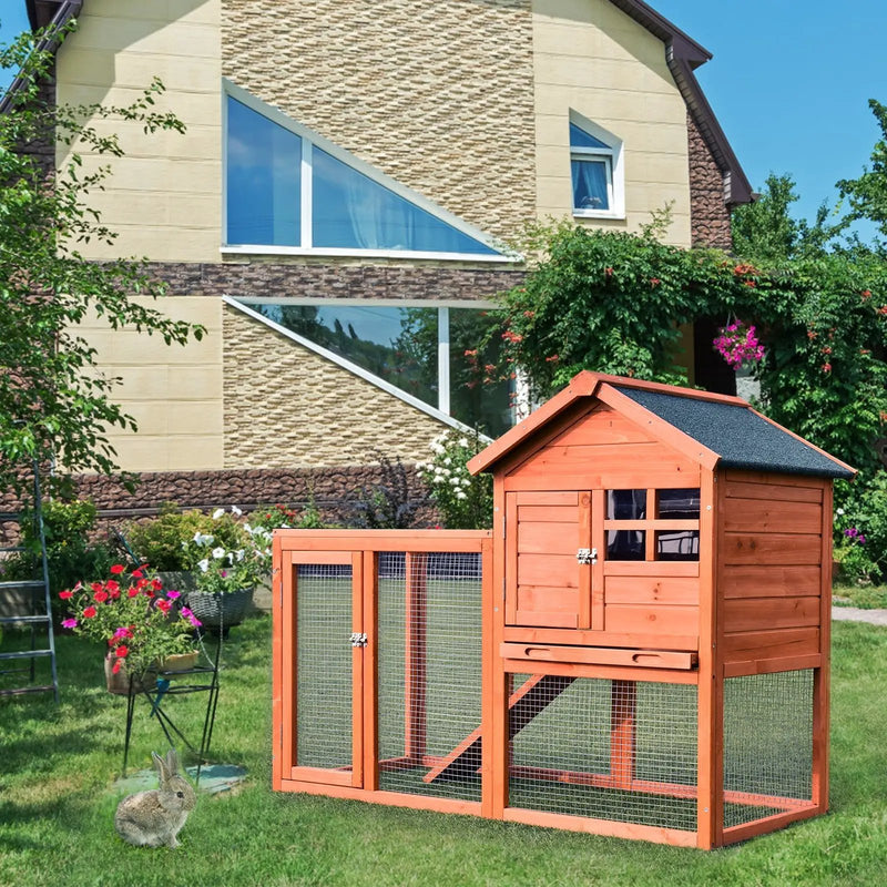 Outdoor Wooden Rabbit hutch-Natural by DirectDeals