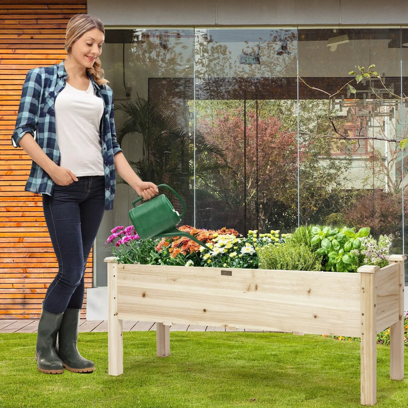 Raised Garden Bed Elevated Planter Box Wood for Vegetable Flower Herb by DirectDeals