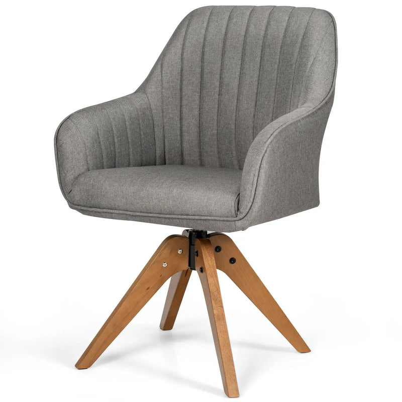 Fabric Swivel Accent Chair with Beech Wood Legs by DirectDeals