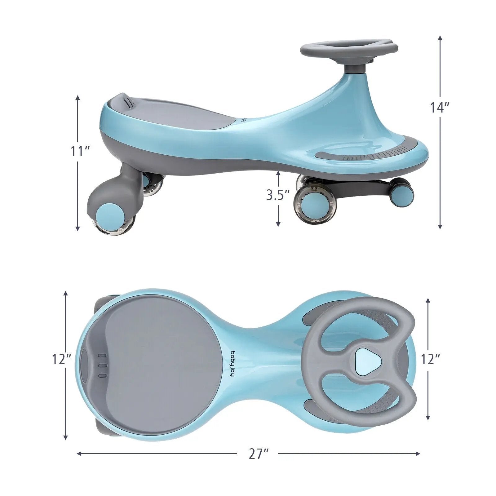 Wiggle Car Ride-on Toy with Flashing Wheels by DirectDeals